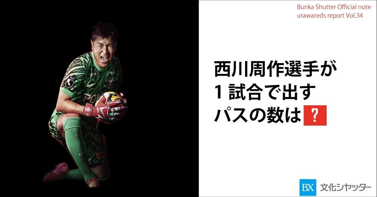 西川周作選手が1試合で出すパスの数は？？【浦和レポVol.34】 アイキャッチ