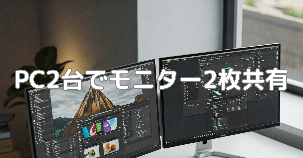 見逃し厳禁！おトクな PC2台でモニター2枚共有｜tamayan 水草