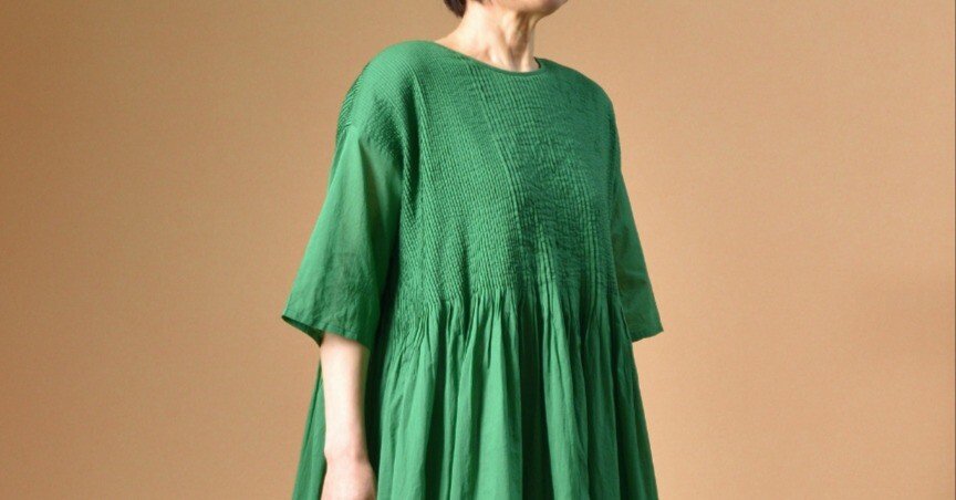 maison de soil メゾンドソイル ミニピンタック・クルーネックドレス