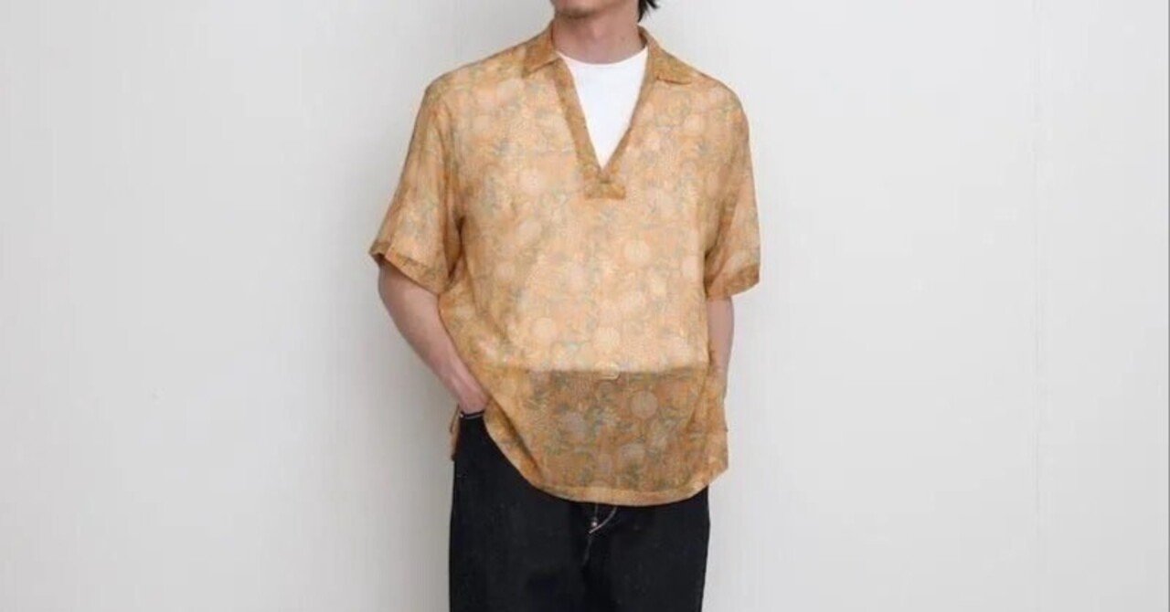 NICENESS Madan シャツ 赤花柄 （MADAN / マダン( スキッパー