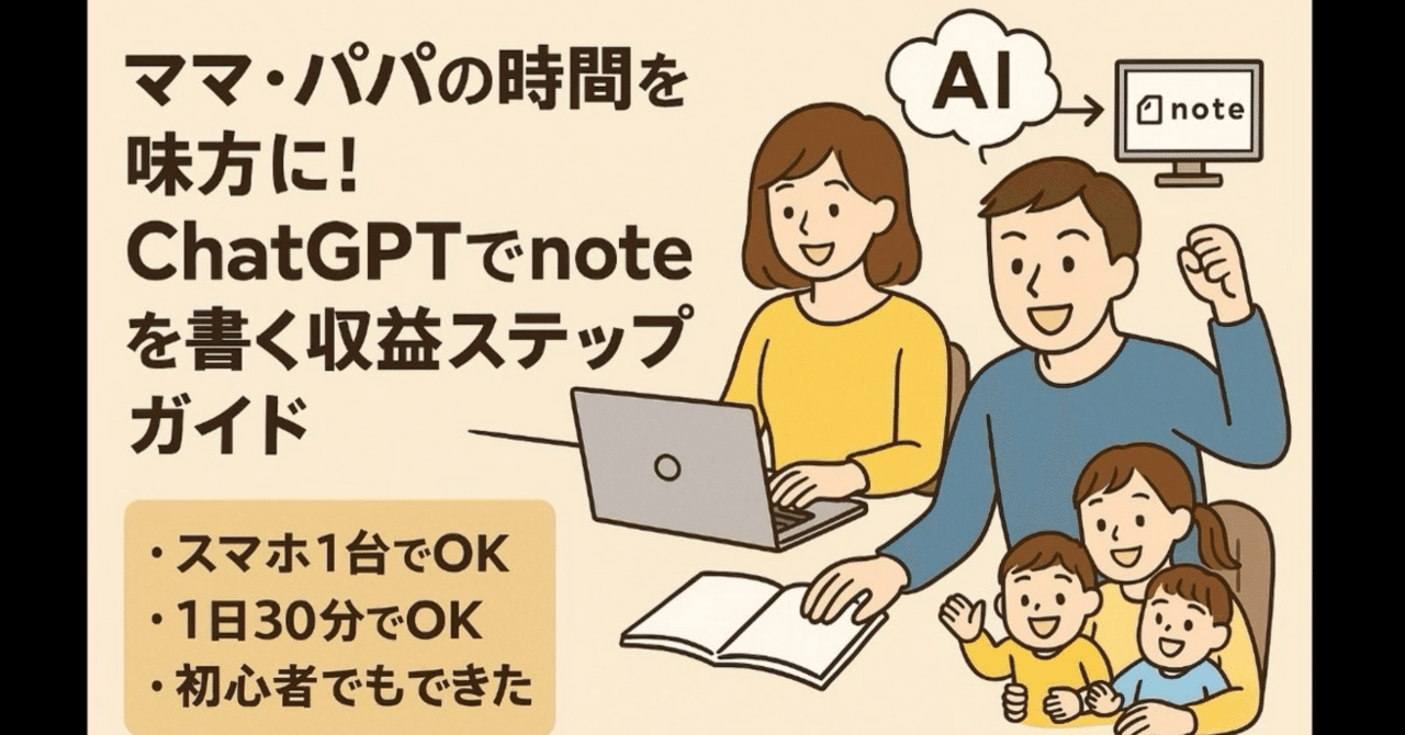ママ・パパの時間を味方に!ChatGPTでを書く収益ステップガイドリアル育児×AI副業日記