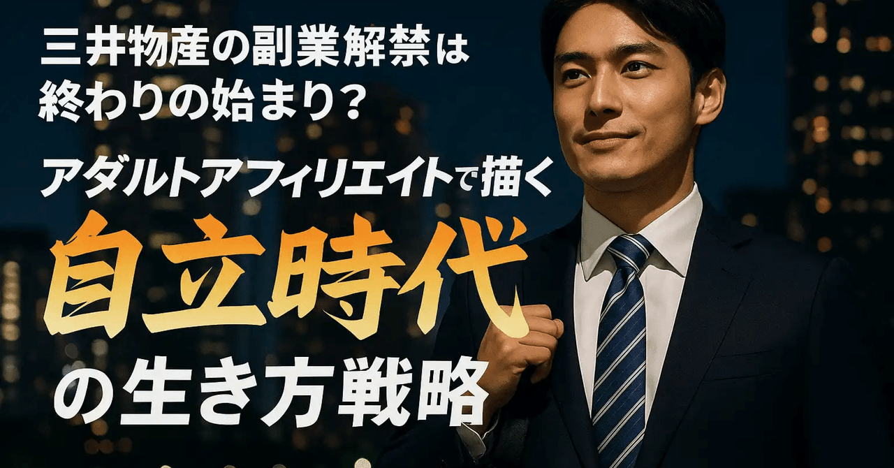 三井物産の副業解禁は終わりの始まり?アダルトアフィリエイトで描く“自立時代”の生き方戦略【13年間、アダアフィに関わるサービス提供者の端くれとして】【公式】アダルトアフィリエイトサイト制作代行