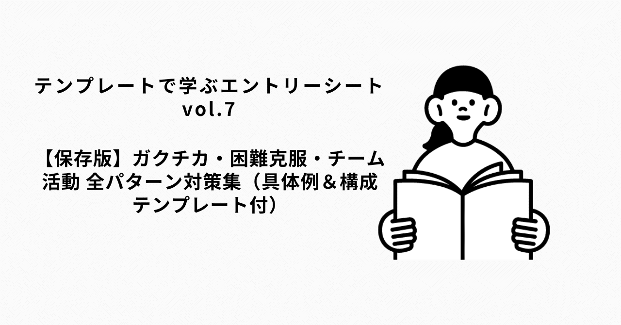【保存版】ガクチカ・困難克服・チーム活動 全パターン対策集【具体例＆構成テンプレート付】esprocoach_hr