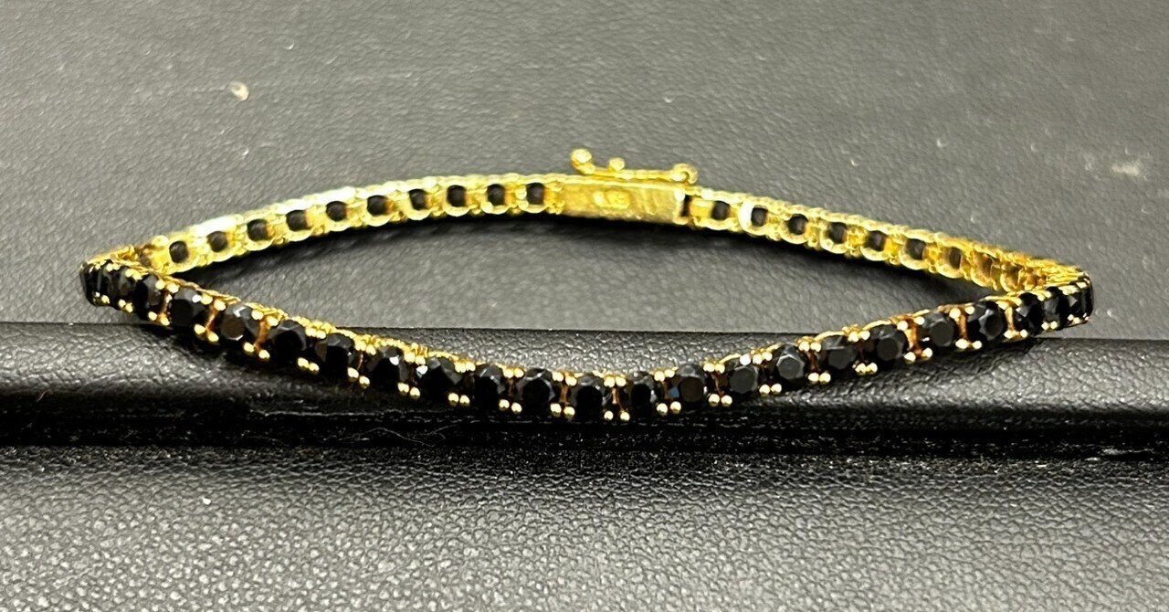 貴金属買取実績】金 K18 ブラックストーン ブレスレット を買取いたし  