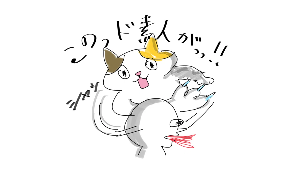 このど素人が！と殴る猫