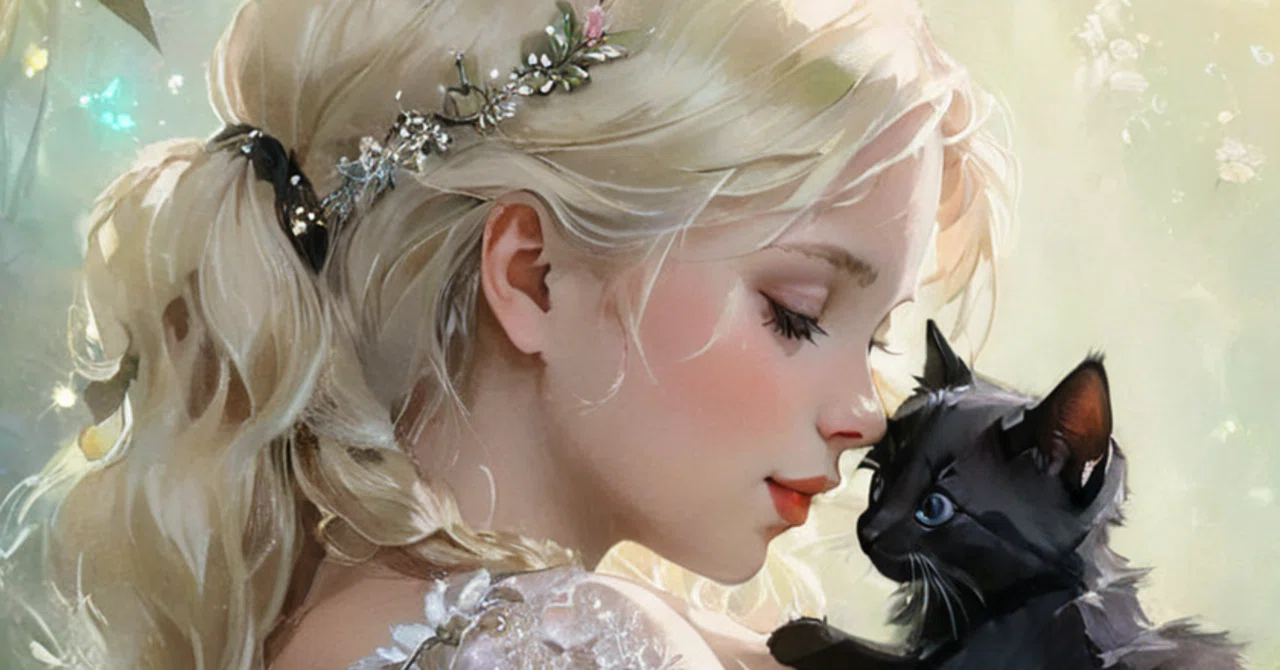 黒猫を抱く少女 : : StableDiffusion スタイルブック｜キータン🦋写真