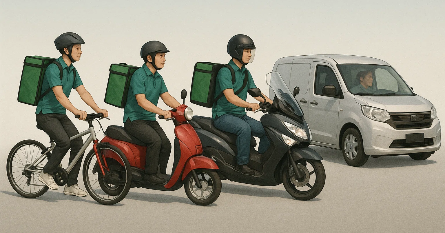 自転車から軽貨物まで。フードデリバリーで乗り継いだ4つの車両 