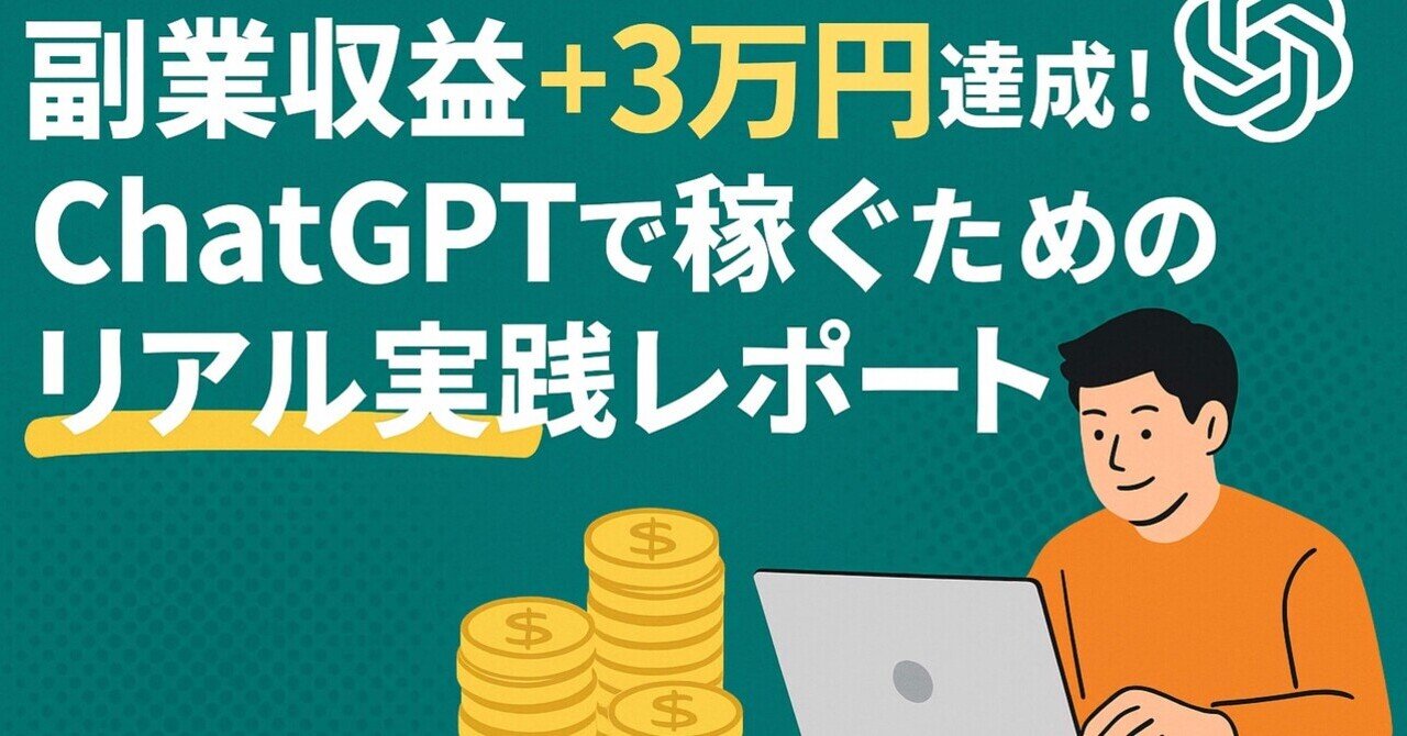 副業収益＋3万円達成！ChatGPTで稼ぐためのリアル実践レポート副業マン