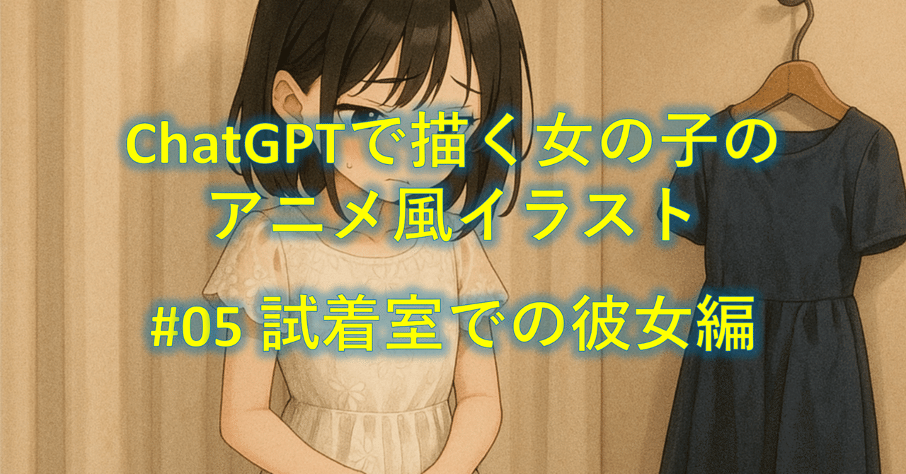 ChatGPTで描く女の子のアニメ風イラスト #05 試着室での彼女編prin