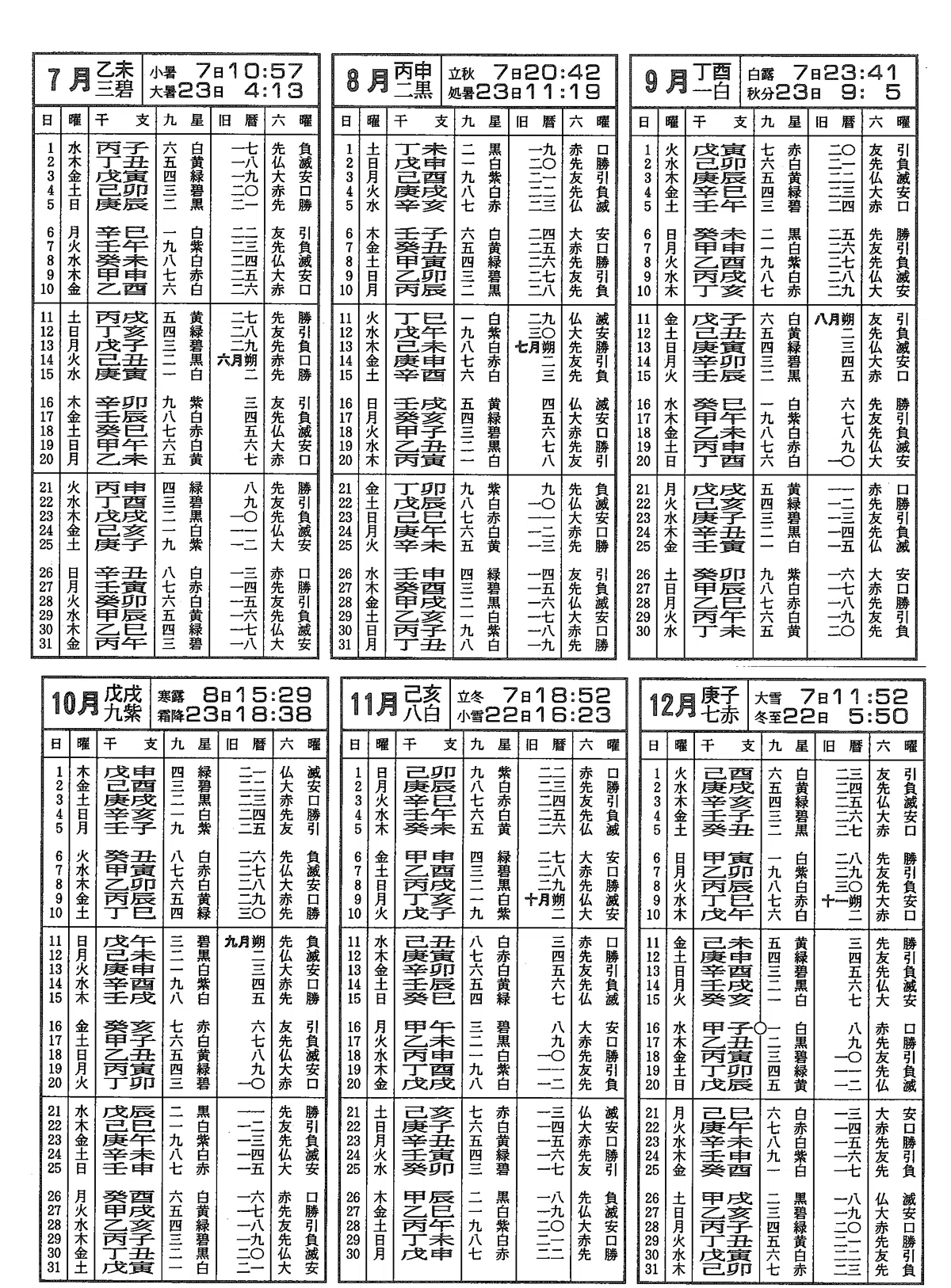 令和8(皇紀2686、西暦2026)年九星暦(暦日大鑑)|yymm77@富民厚防