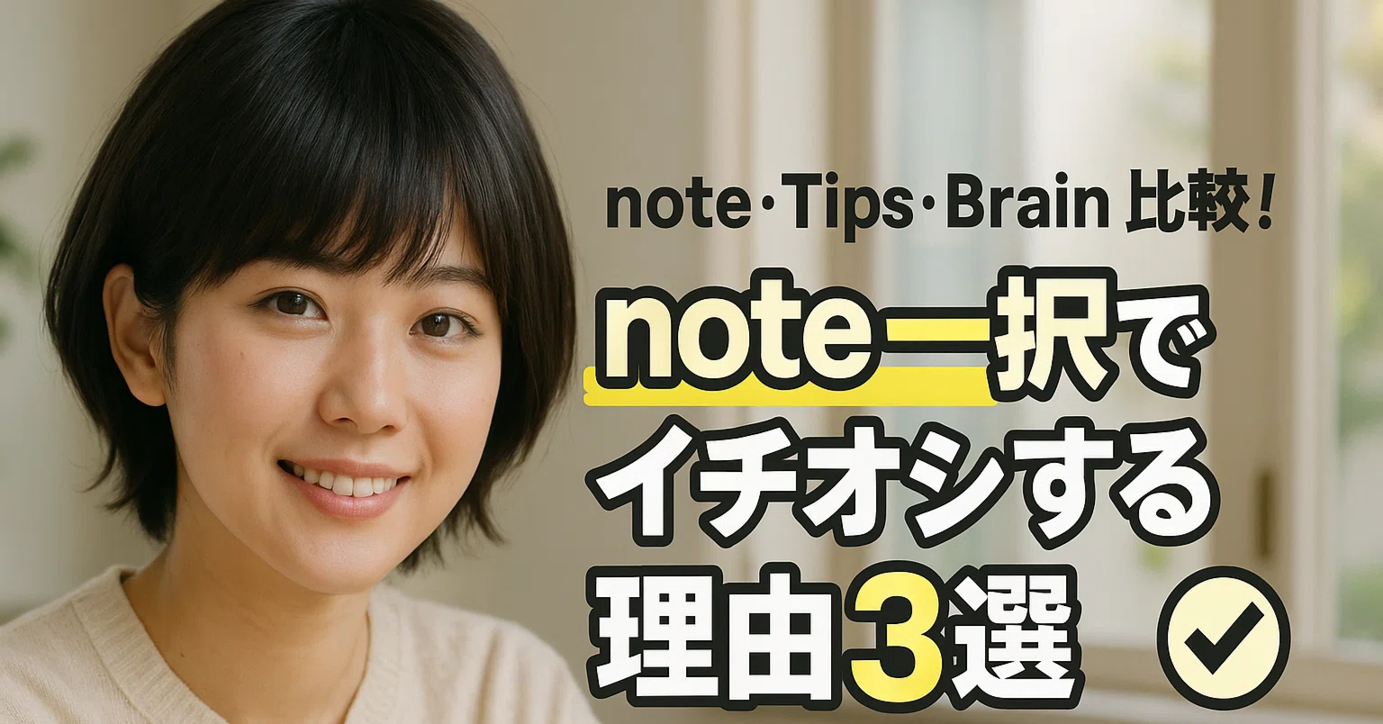 note・Tips・Brain比較」note一択でイチオシする理由3選｜ヒツジ 