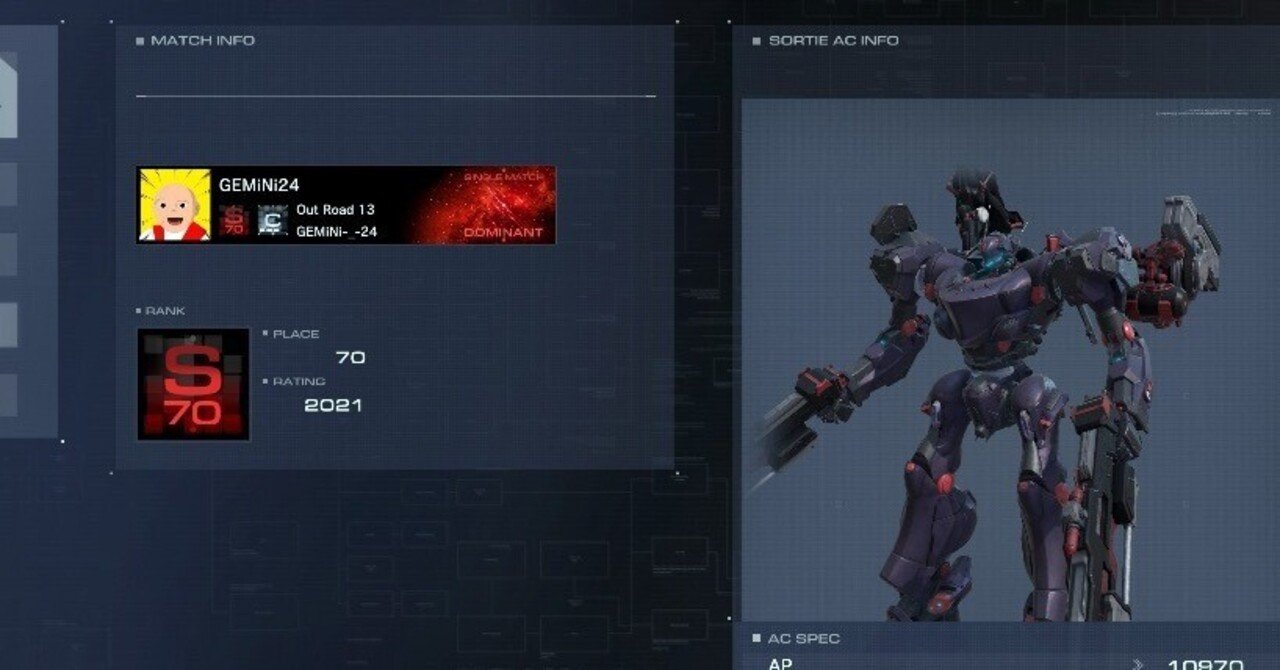 AC6 シーズン8の感想｜ジェミニ迷アセンクリエイター