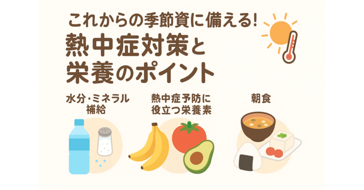 管理栄養士が解説】これからの季節に備える！熱中症対策と食事