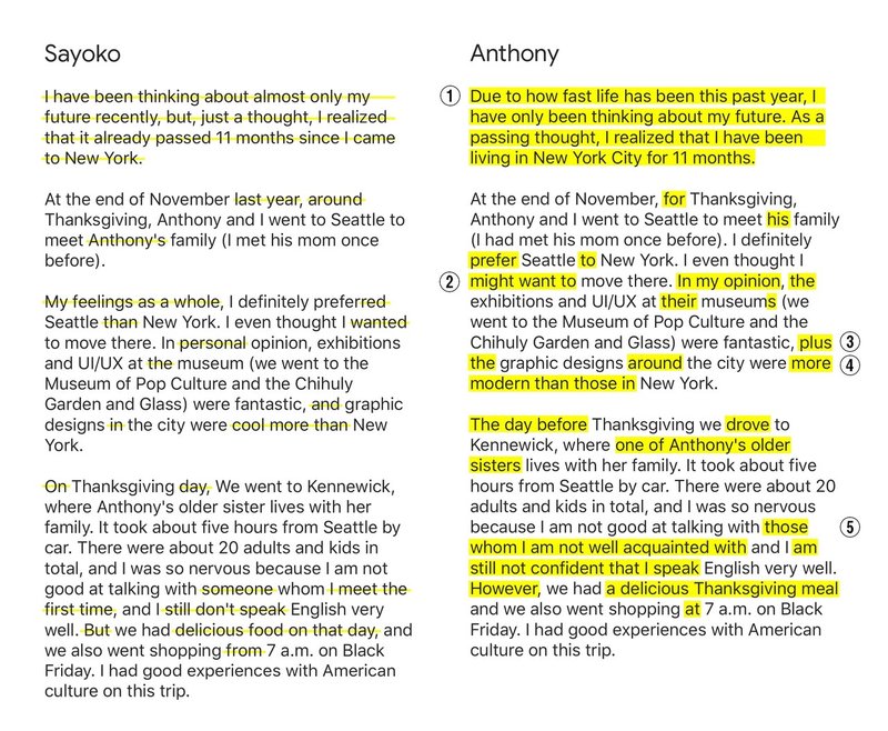 ネイティブによる英語添削 Vol 02 西村 沙羊子 Oniguili Note