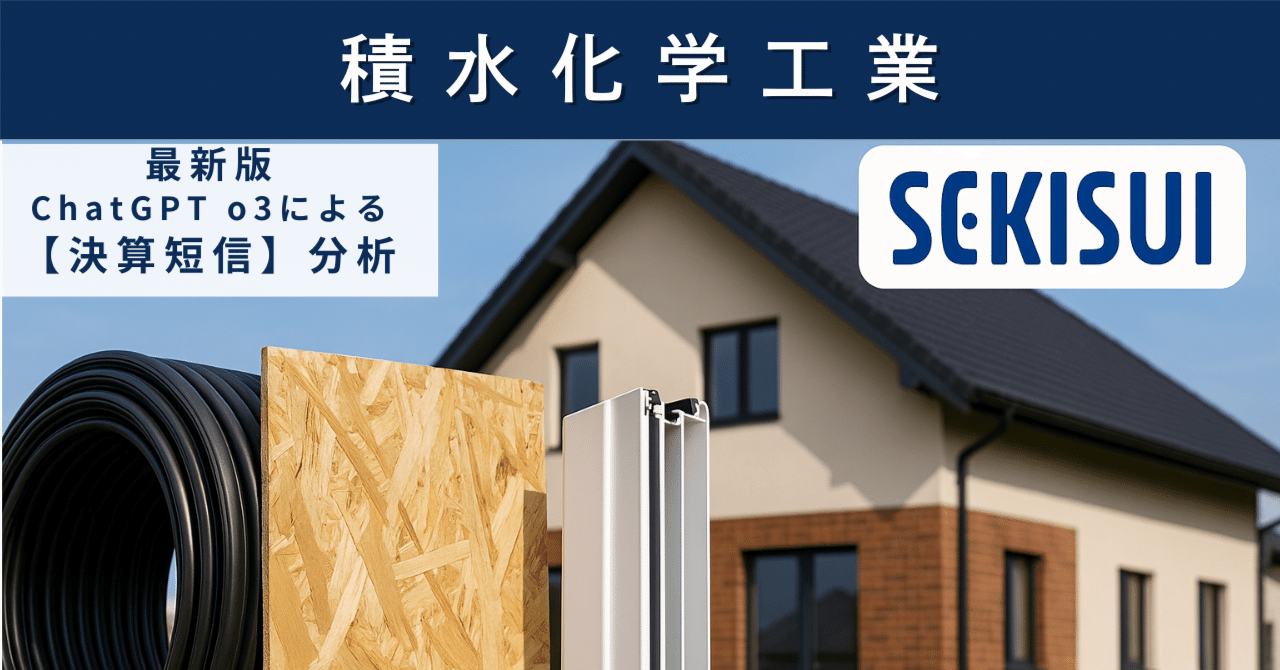 【決算短信】積水化学工業(4204) 社会課題解決を牽引する高付加価値メーカーの真価を測るAIによる個別株情報分析室