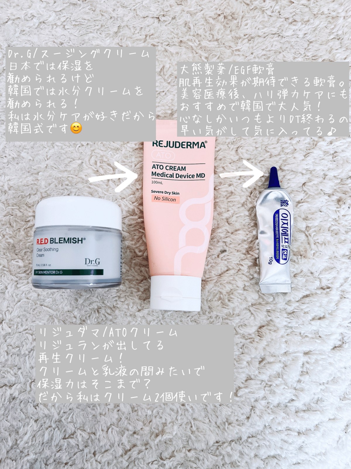 egf軟膏再生クリーム 韓国の薬局で買ったEGF軟膏とリジュランのREJUDERMA再生クリーム