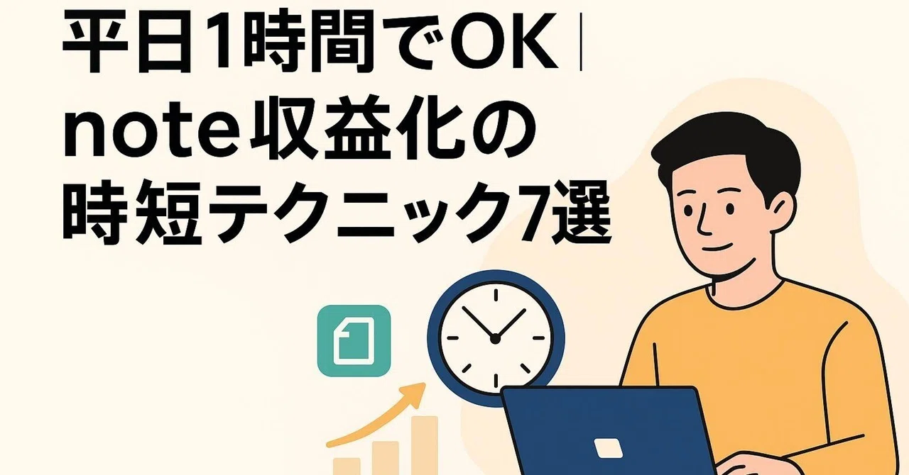 平日1時間でOK｜note収益化の時短テクニック7選｜むらさん＠AI自動化