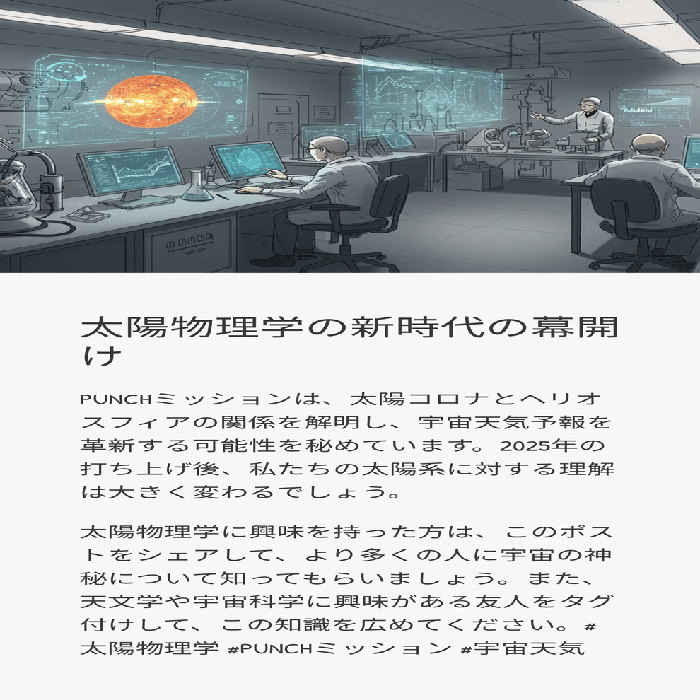 太陽と宇宙の神秘を解き明かす：PUNCHミッションの全貌｜松尾靖隆