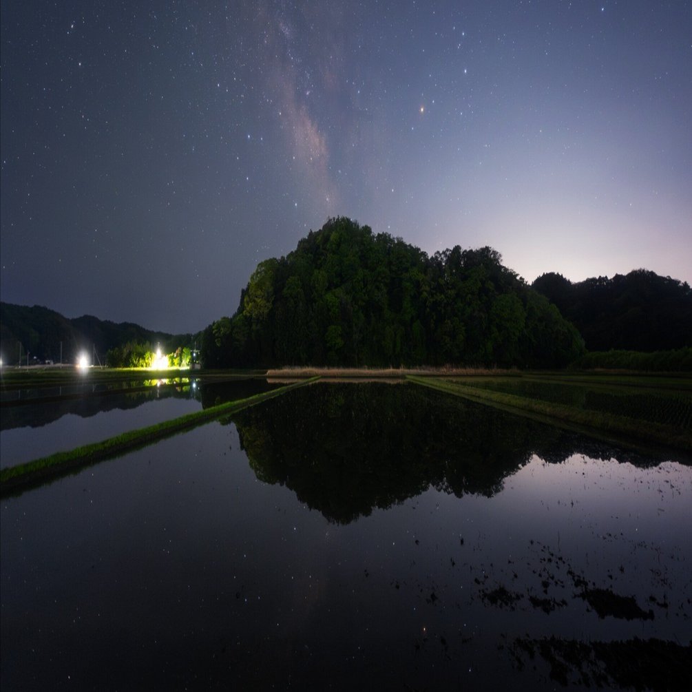 星空のある風景 田んぼと星空｜星空写真家・「好き」を「得意」に