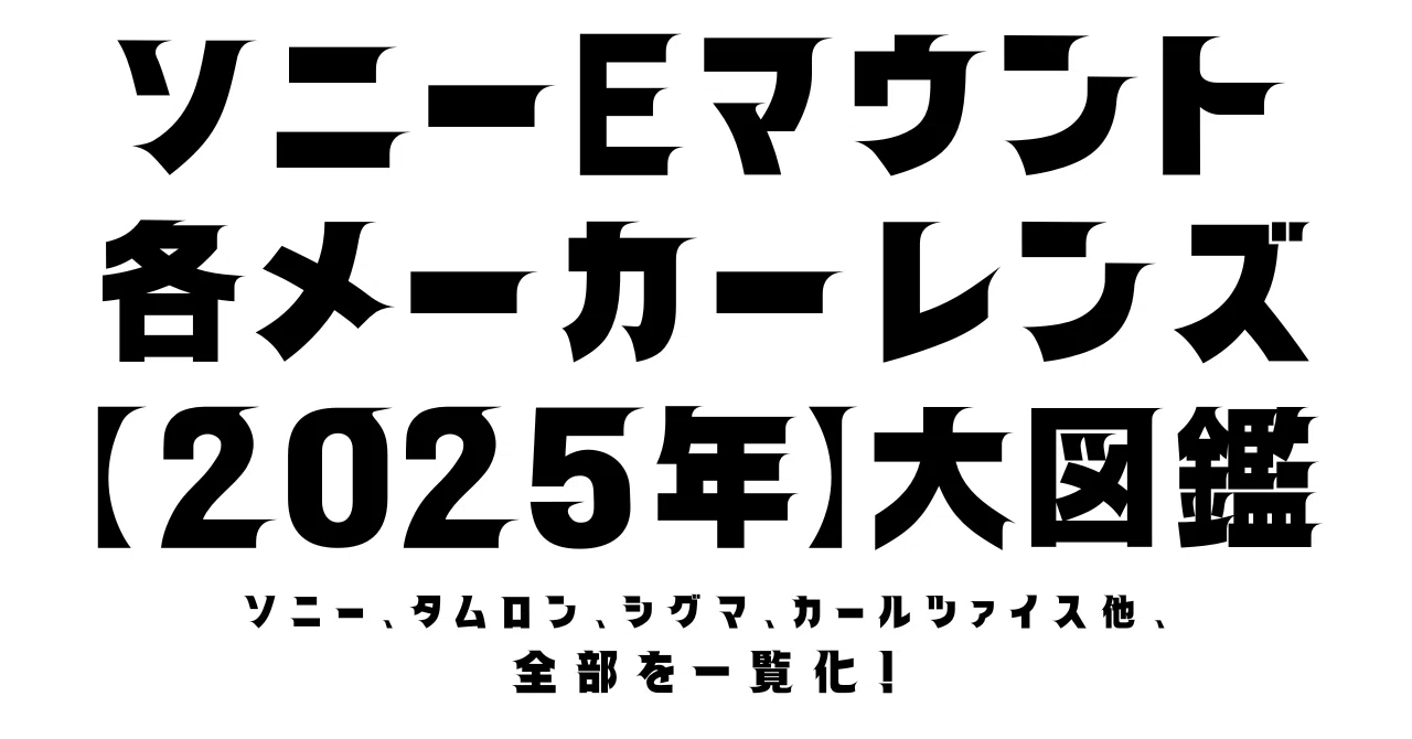 ソニーEマウントレンズ一覧：種類別＆重さ順で全部まとめた大図鑑 