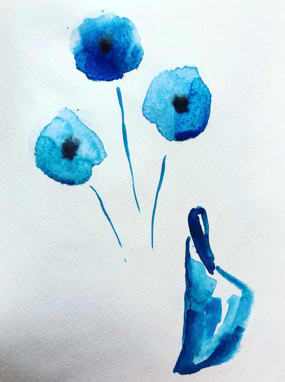 ベストコレクション 水彩 青い 花 イラスト 最高の壁紙のアイデアcahd