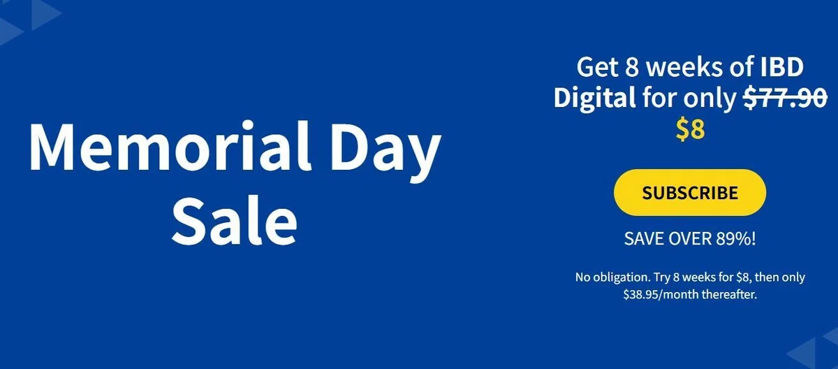 IBD Digitalがメモリアル・デーセール中。 8週間で8ドル(1週間1…｜n=1|米国株投資＠外科医