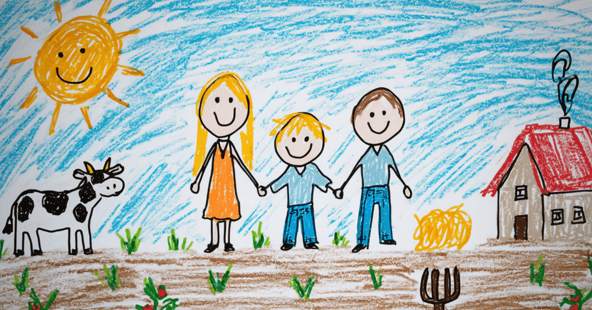 子供が描いたように描いた大人の絵 画像生成AI】わざと“下手に描く”子供が描いたようなイラストを