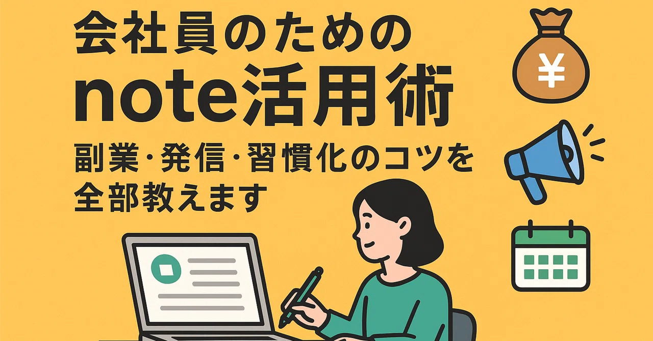 会社員のためのnote活用術：副業・発信・習慣化のコツを全部教えます｜愛たろう