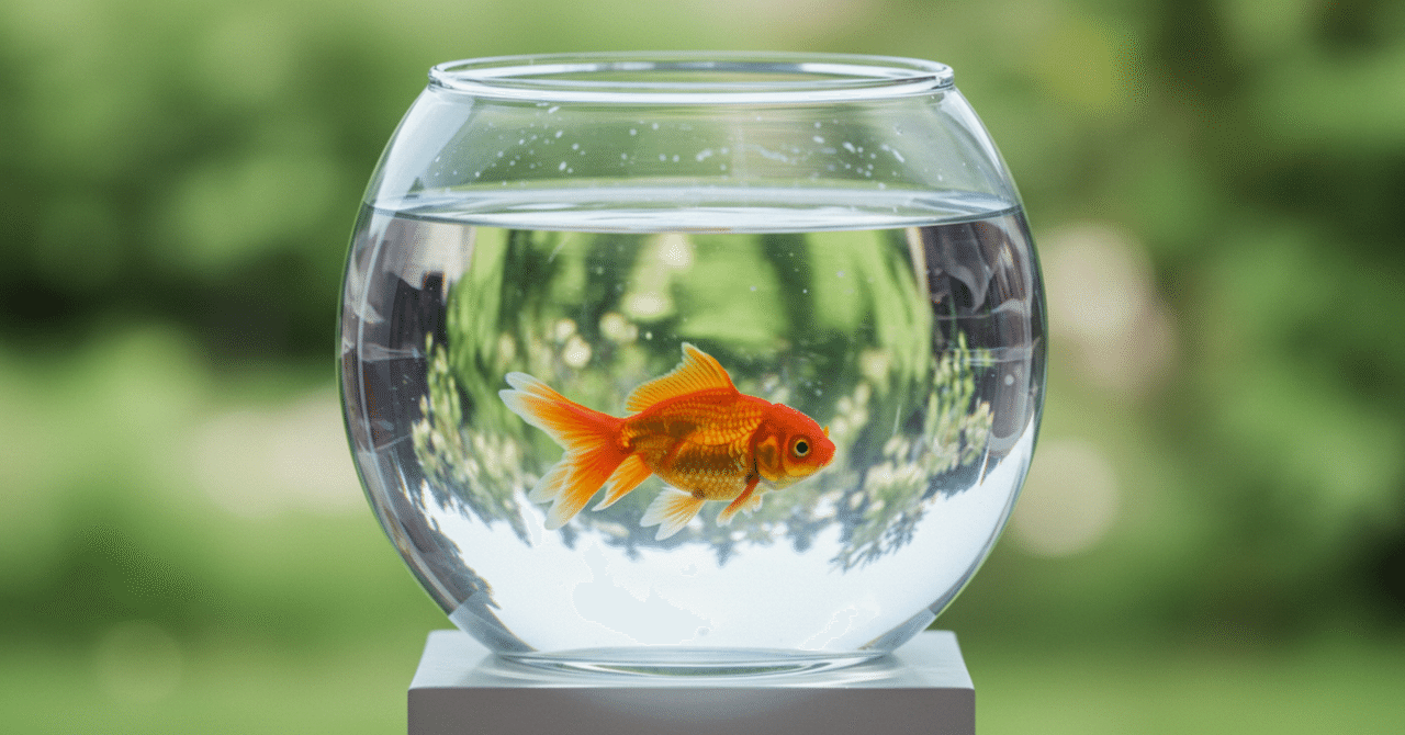 さんじゃくが揺れ、金魚鉢で、｜Goku