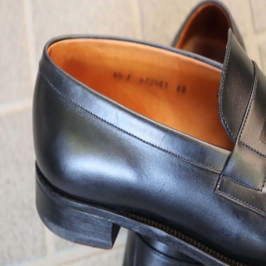 R*a様 J.M.WESTON 旧旧ロゴ ボックスカーフ 180ローファー 黒 J.M. Weston “180 Signature Loafer”（旧ロゴ・純正シューツリー付
