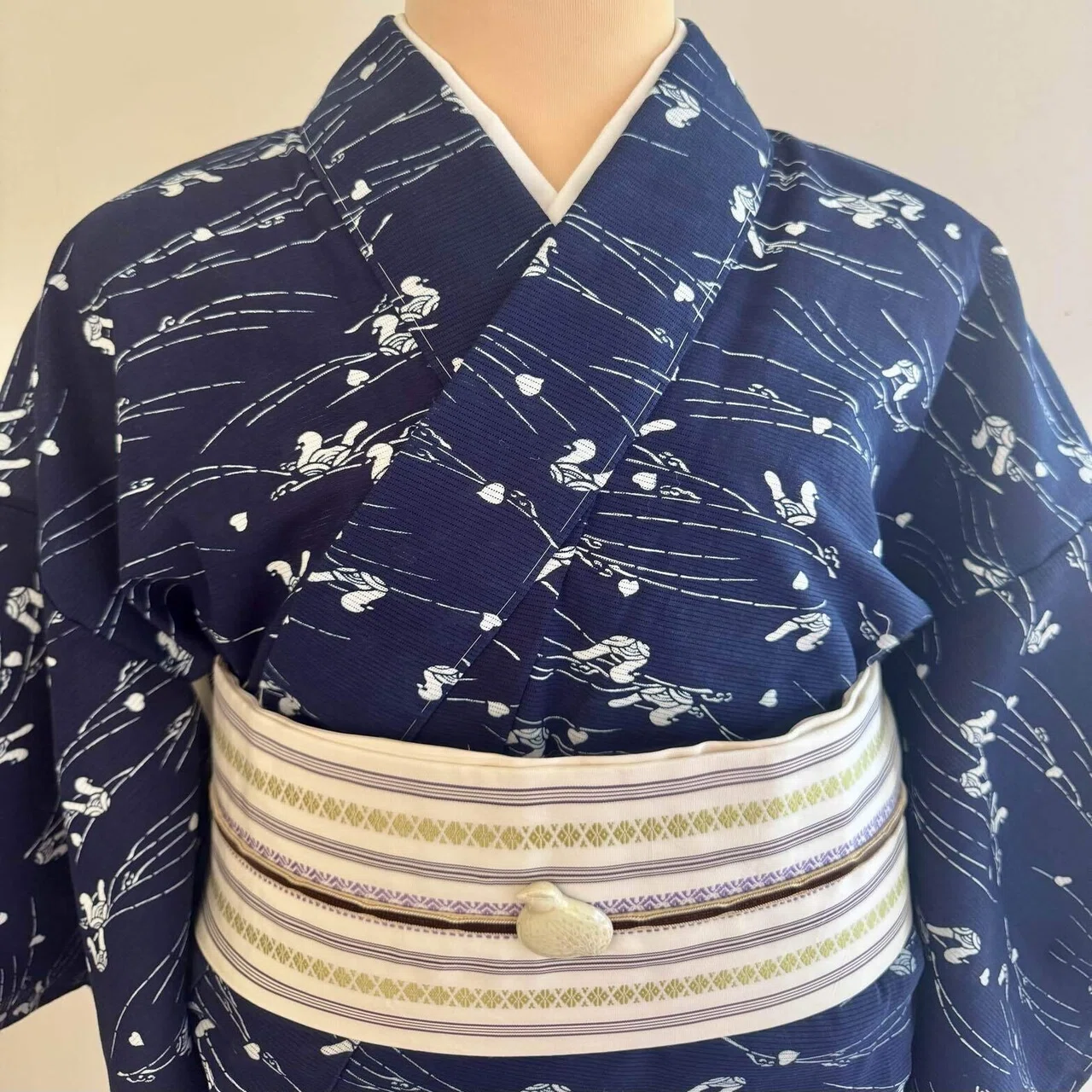 長板藍染め綿絽浴衣｜夢吉きもの