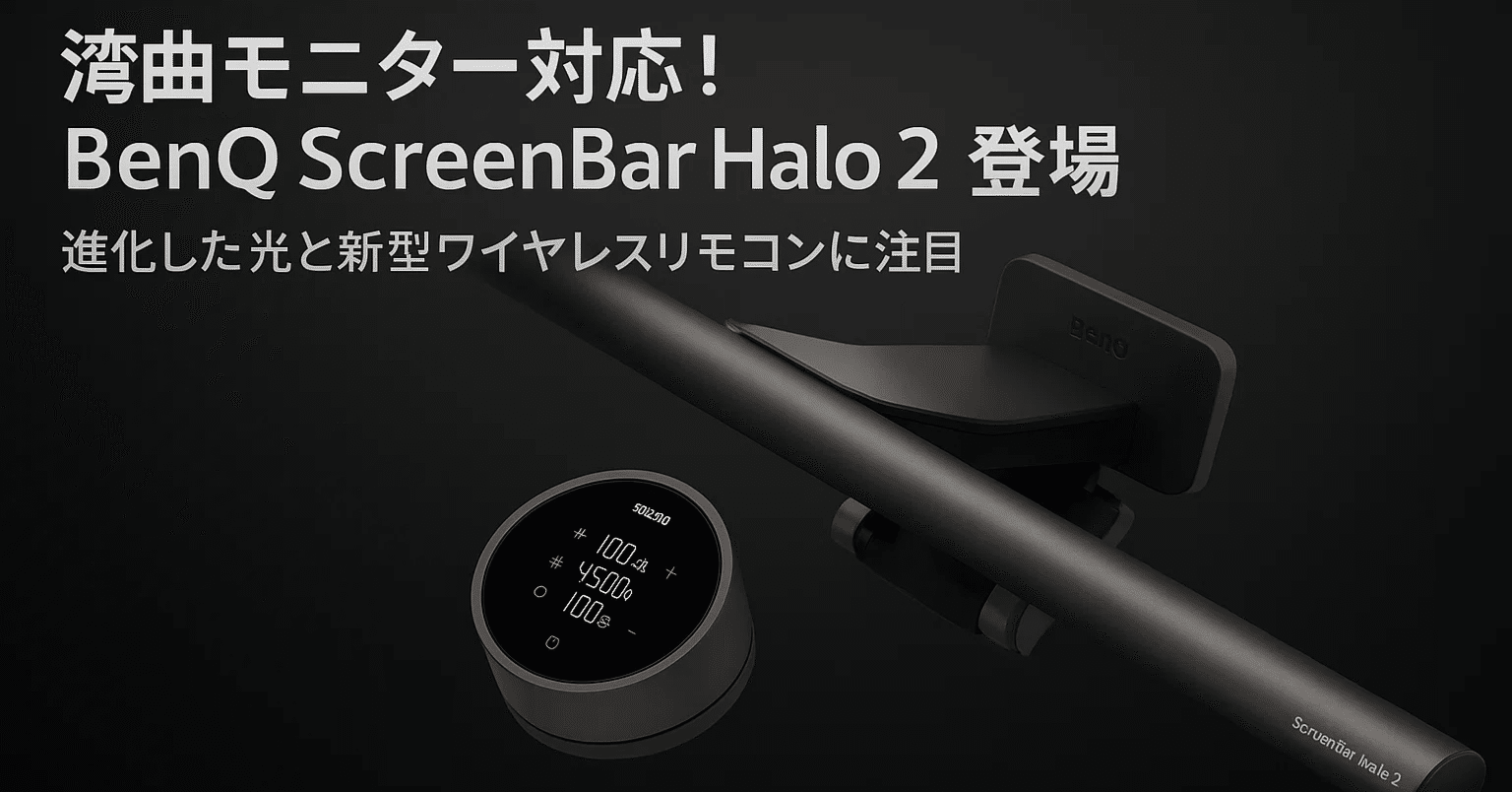 新製品紹介】✨BenQ ScreenBar Halo 2が進化！湾曲モニター対応の多