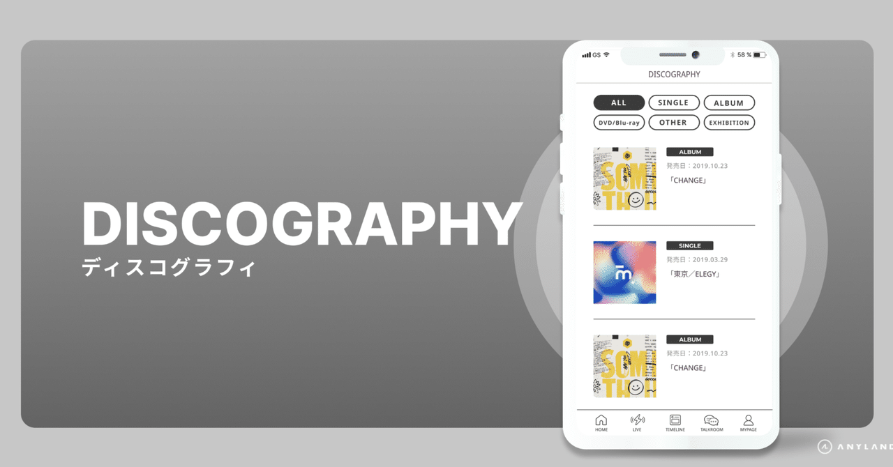 【人気機能のご紹介】ディスコグラフィー機能株式会社ANYLAND