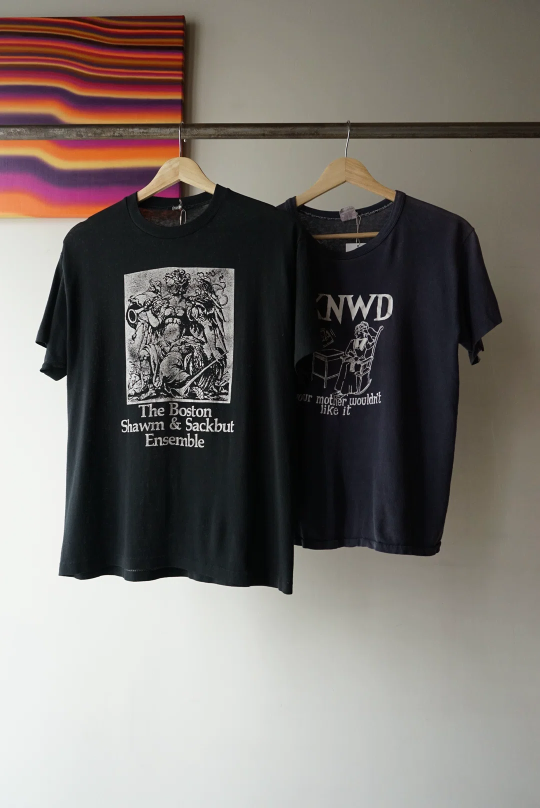 雰囲気最高‼︎ ビンテージ‼︎ 染み込みプリント入り ポケットTシャツ 