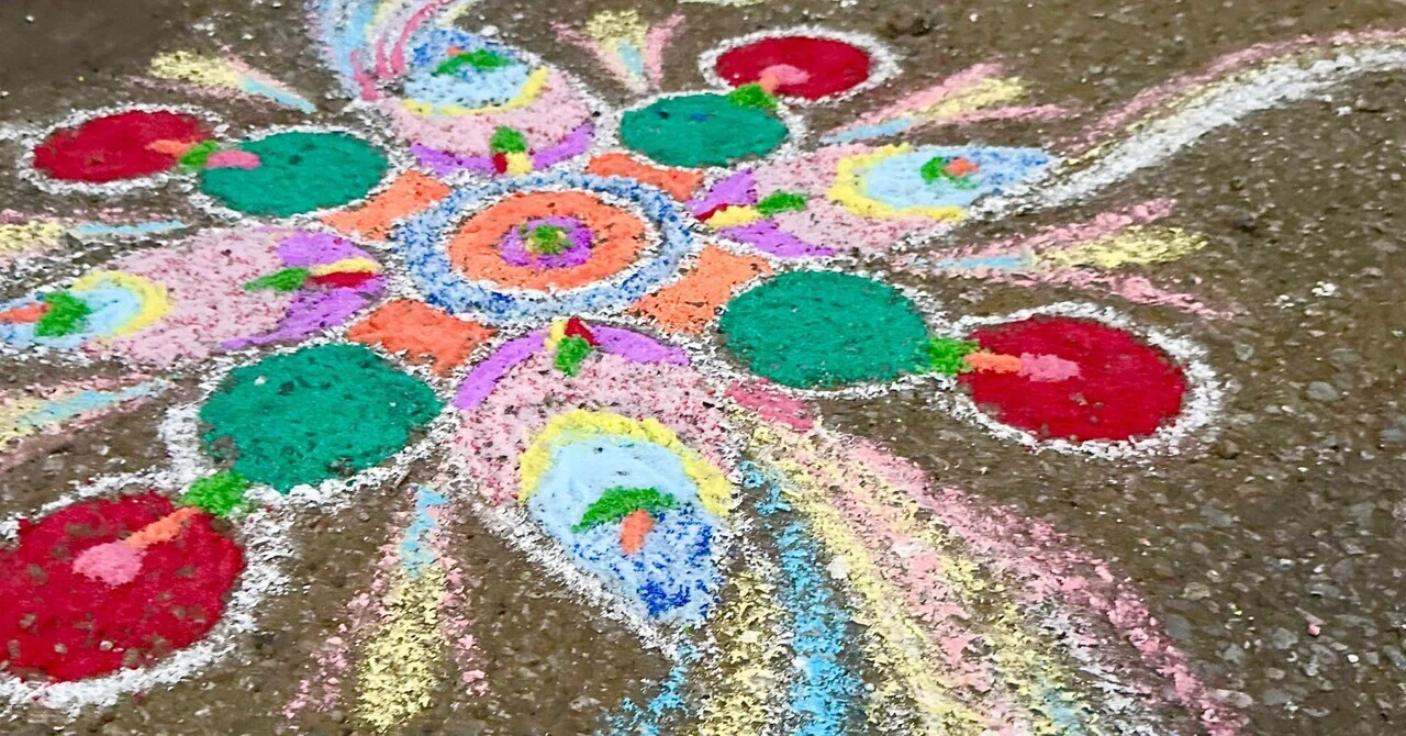 🪷インドの砂絵、コーラムを描けるようになるまで①🪷｜カーン江夏未花