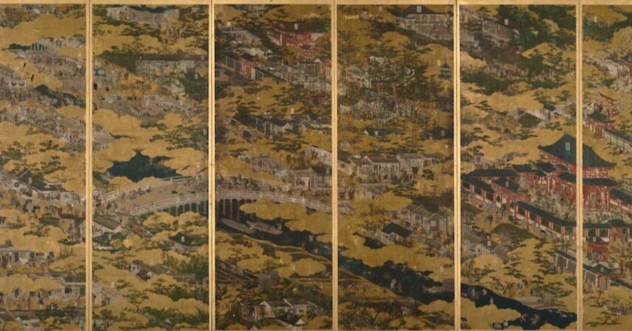洛中洛外図屏風──屏風で楽しむ、京都さんぽ｜ごんべnote