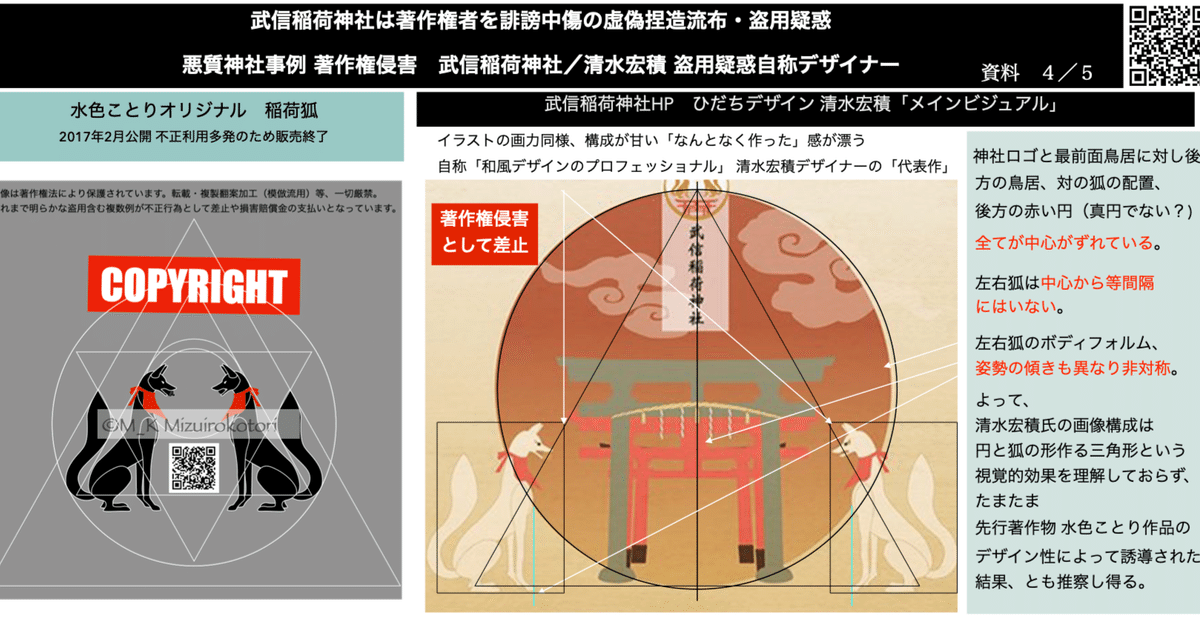 【匿名配送】御山のきつね 入水そと 盗用検証 デザイン考察 と 徹底解析＿自称デザイナー清水宏積／武信