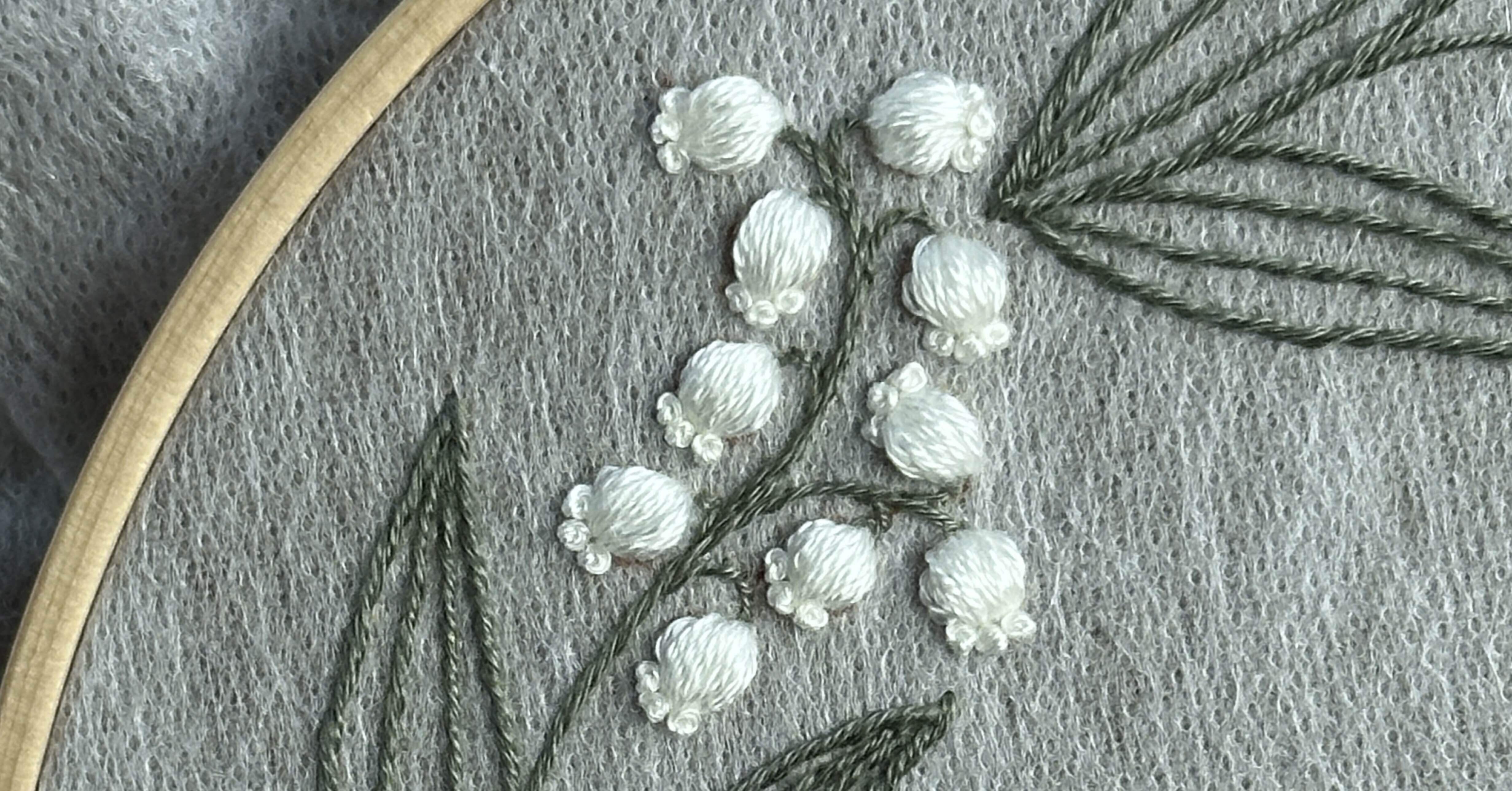 HOW TO】スズランの花の刺繍方法｜はなこまち/刺繍作家