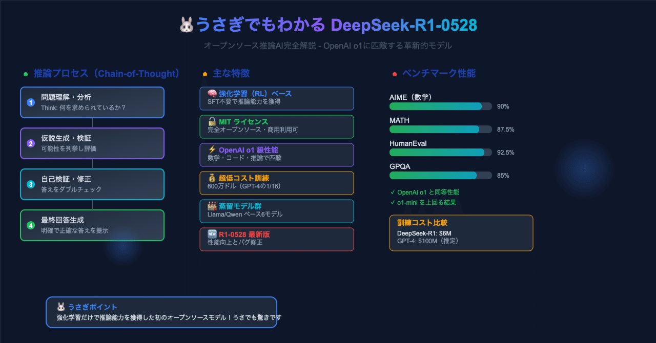 うさぎでもわかる🐰DeepSeek-R1-0528の衝撃 - 中国発AIモデルが世界を