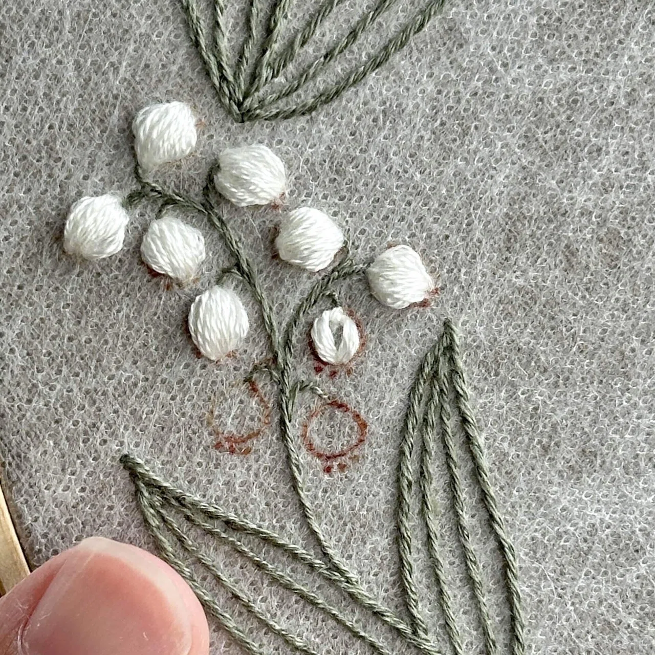 すずらんの香り刺繍 刺繍キット〉すずらんの刺繍ミニフレーム | Marguerite刺繍教室
