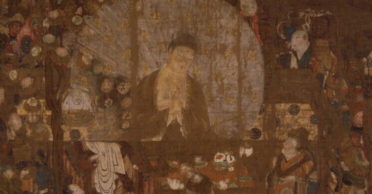 釈迦金棺出現図──棺から起き上がった釈迦｜ごんべnote