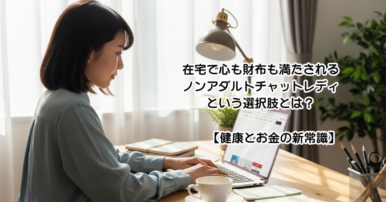 【健康とお金の新常識】在宅で心も財布も満たされるノンアダルトチャットレディという選択肢とは？｜健康言葉力向上プログラム