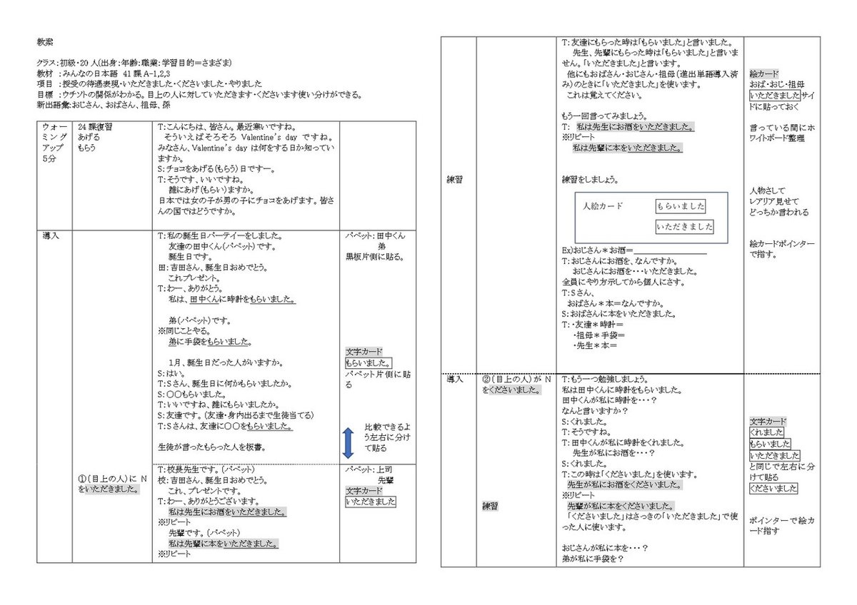 みん日【L41】_待遇の授受表現_1