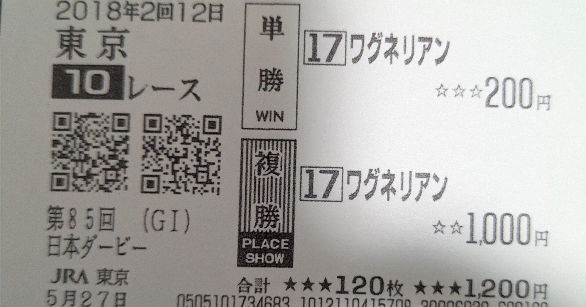 単勝馬券　１９９５年　日本ダービー　タヤスツヨシ　現地的中 1995年 日本ダービー（GⅠ） | タヤスツヨシ | JRA公式 - YouTube