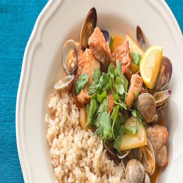 ワンパンワンプレート｜豚とあさりでアレンテージョ風｜藤本早苗