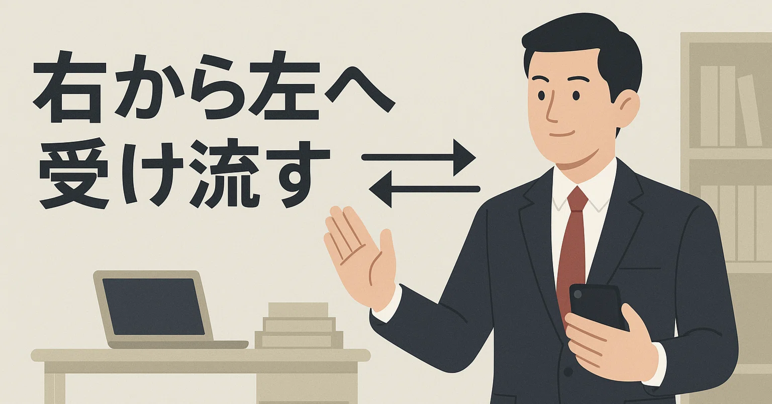 右 から 左 へ 受け流す