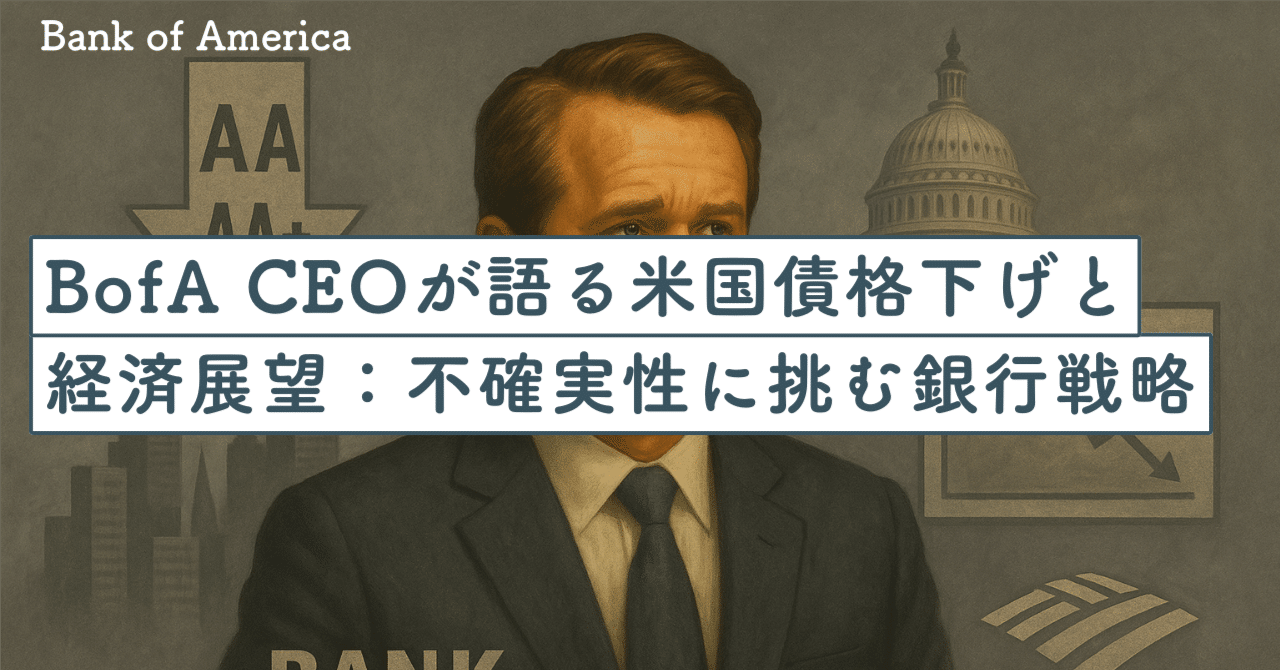 Bank of America CEOモイニハンが語る米国債格下げと経済展望：不確実性に挑む銀行戦略｜SecondWave