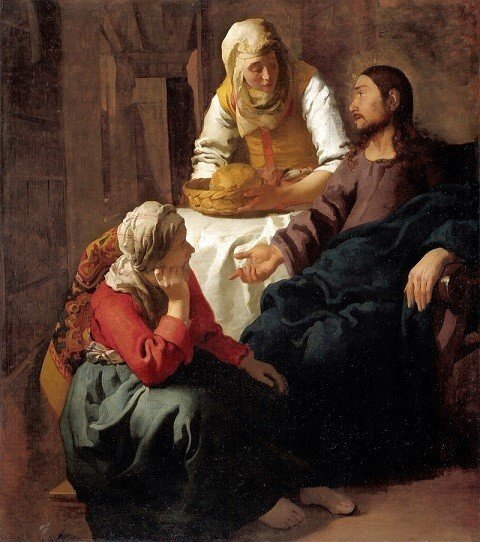 Christ_in_the_House_of_Martha_and_Mary フェルメール　イエスの話を聴くマリア　働くマルタ　ベタニア