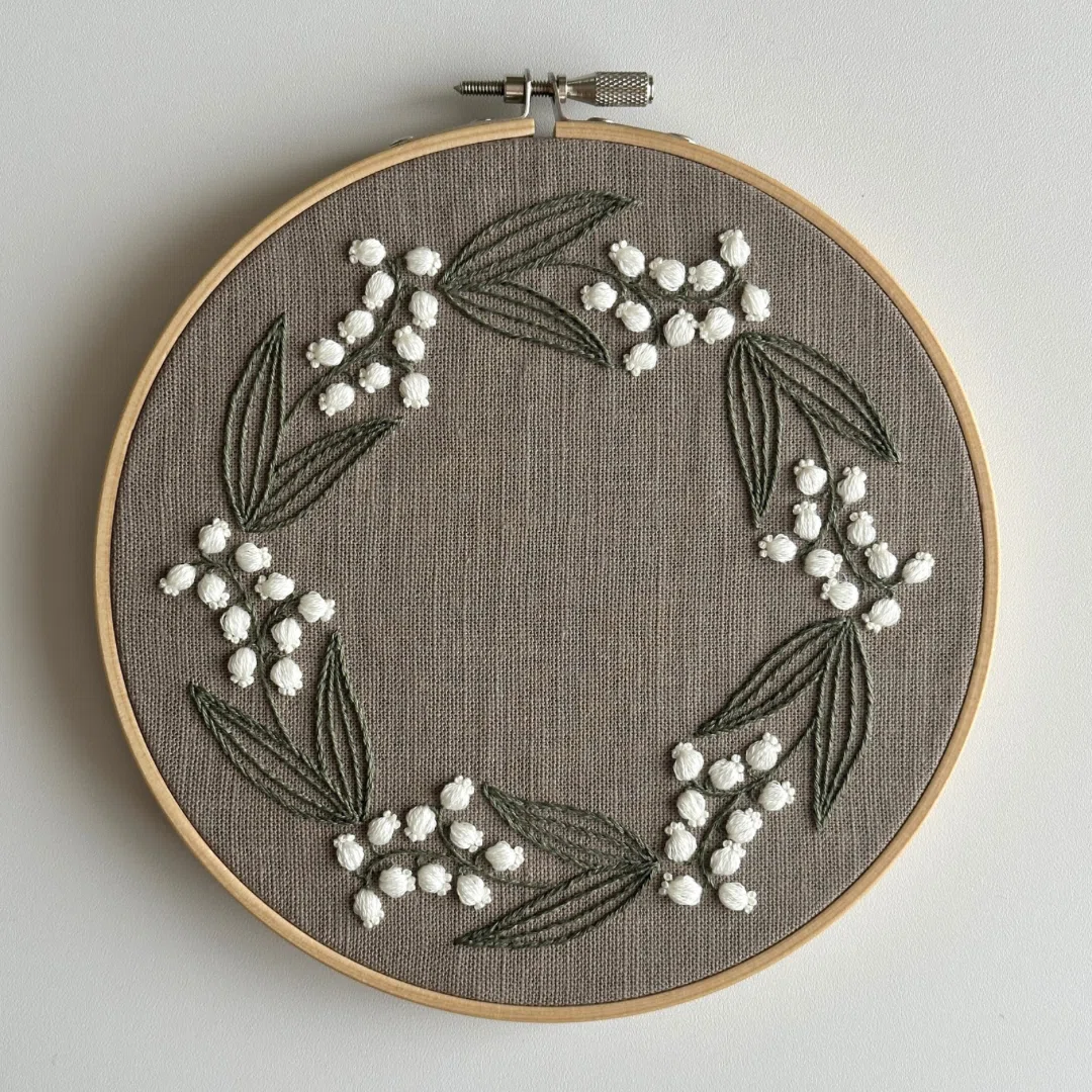 刺繍 刺繍した布 花のリース オリジナル図案 【公式通販】