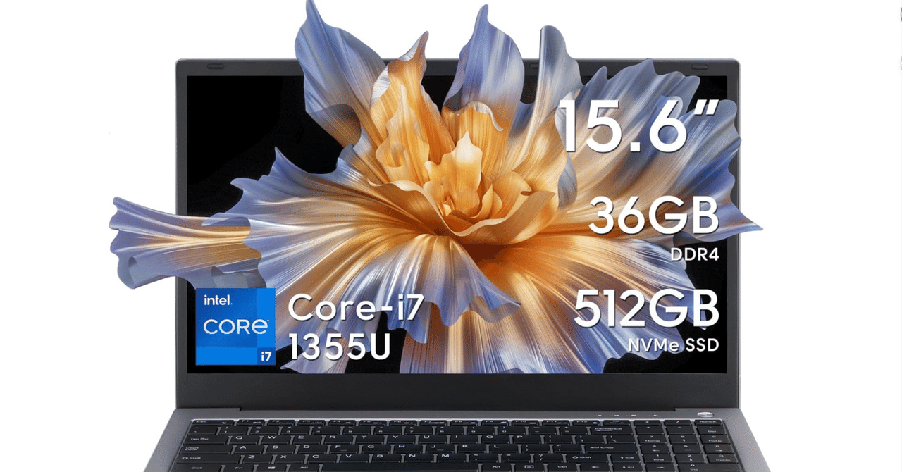 CPU i7｜メモリ16G｜AIとSNSに特化したパソコン！大容量バッテリー２つ Core i7第13世代ノートパソコンでAI時代を制する：36GBメモリ搭載の